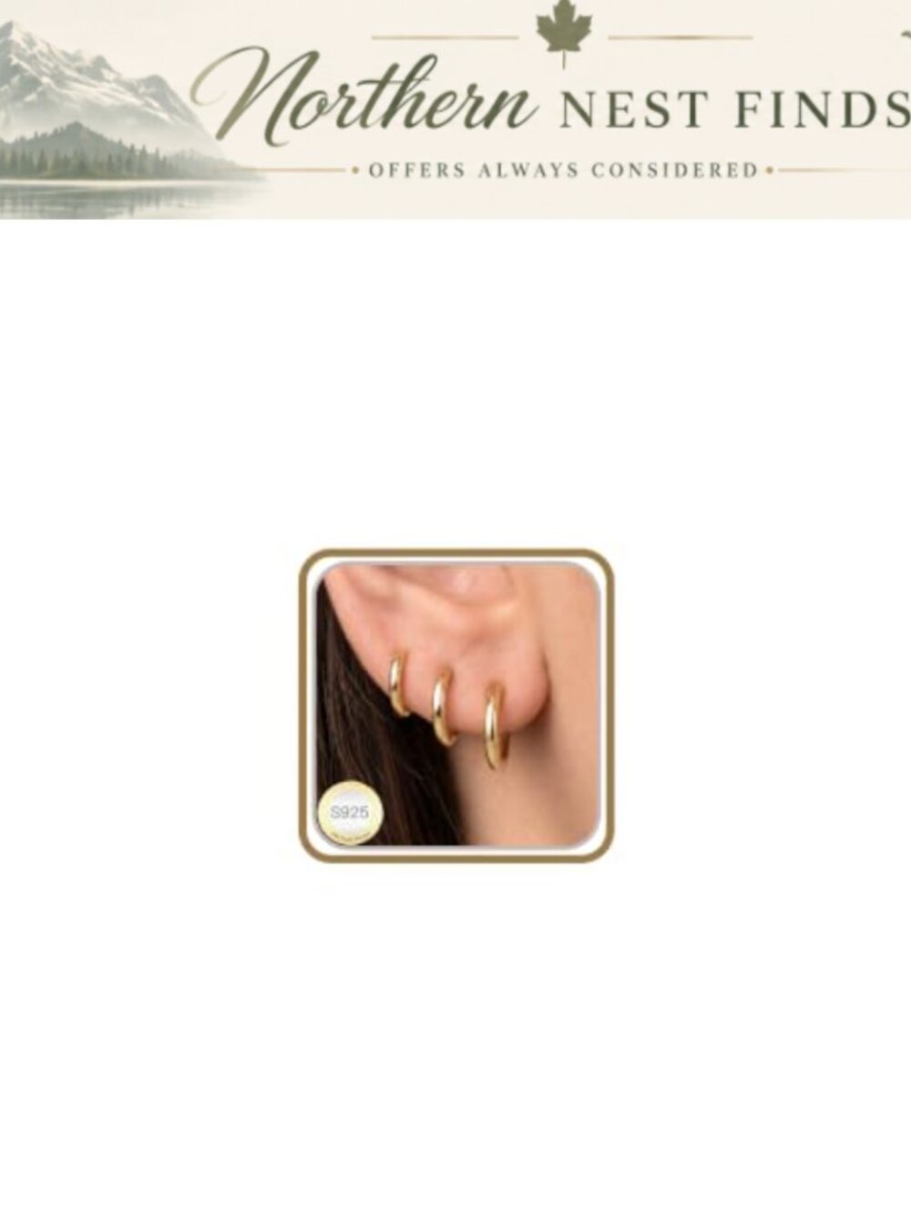 Gold Plated Hoop Earrings Set 3 Pairs Hypoallergenic Huggie 12/14/16mm